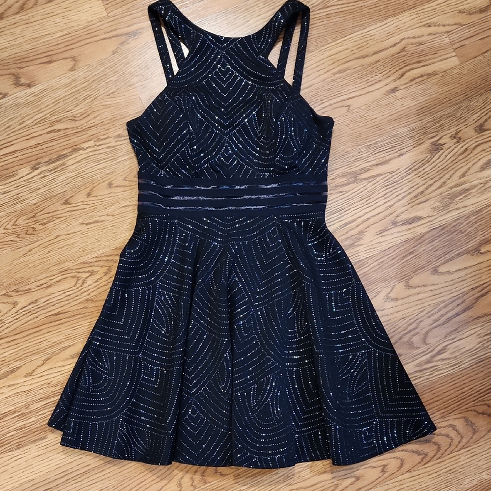 City Studio Little Black Dress with Sparkle. Size 7.